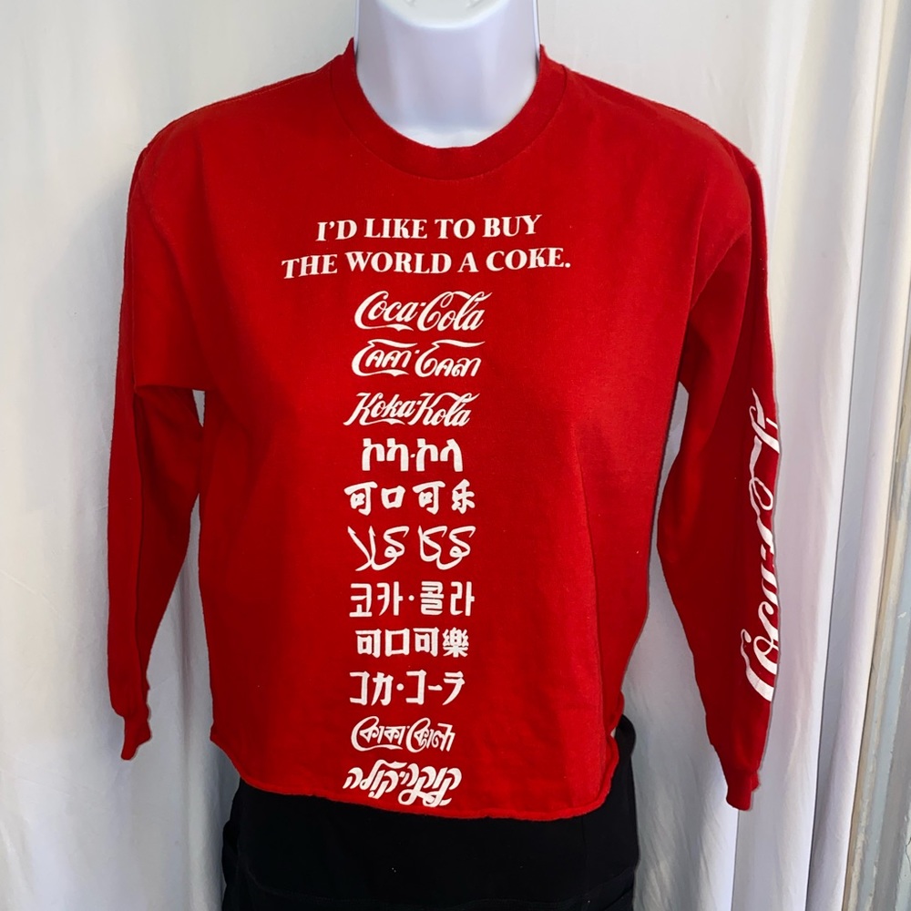 Coca-Cola Long Sleeve Crop Top Size XS